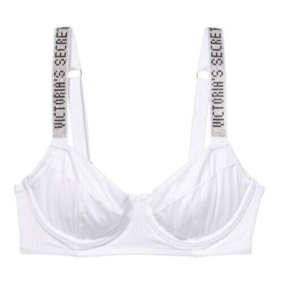 Victorias Secret White Shine Strap Wicked Bikini Top NWT - Picture 1 of 5